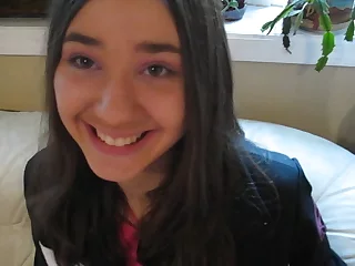 Incredibly super-cute teenie blowjob